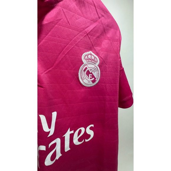 2014 Deadstock Adidas x Real Madrid FC Pink Soccer Jersey Mens Fly Emirates - Picture 3 of 10